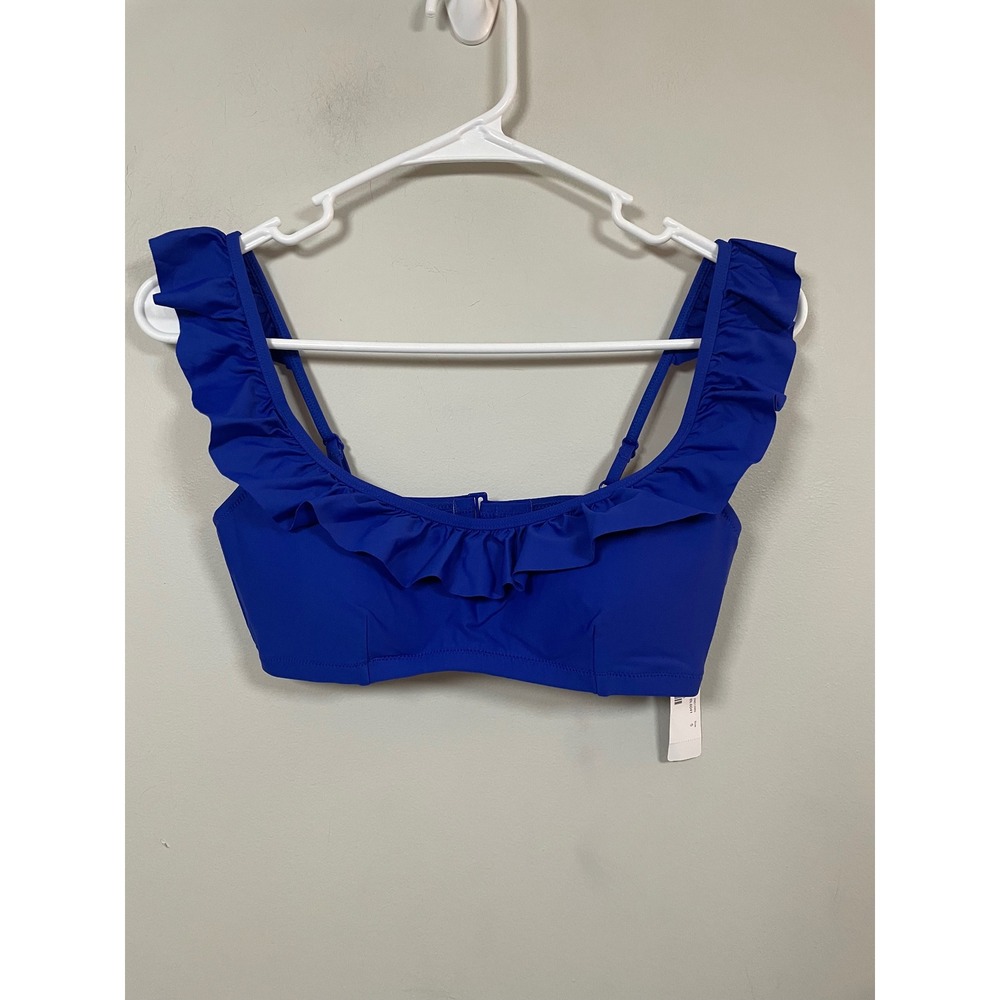 NWT J.Crew Ruffle Bikini Top in Royal Blue Size Small